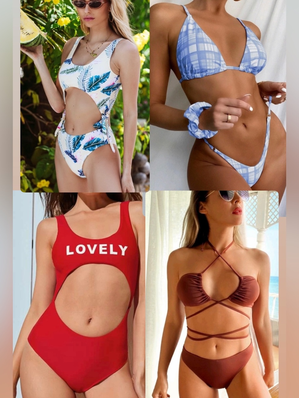 🔥SUMMER SALE🔥Women’s 4 Sets of Swimsuit One Piece and Bikini Bundle